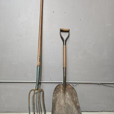 Lot 283 | Vintage Craftsman Pitch Fork & Shovel