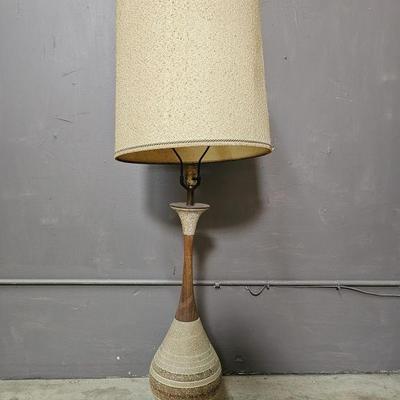 Lot 288 | Vintage Tall MCM Ceramic & Wood Lamp