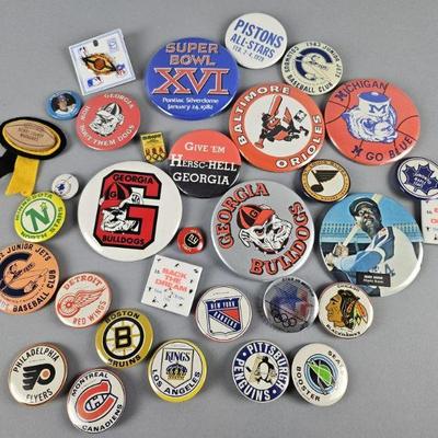 Lot 125 | Vintage Sports Team Pinback Button Variety