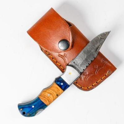 Lot 103e | Handmade Damascus Steel Pocket Knife