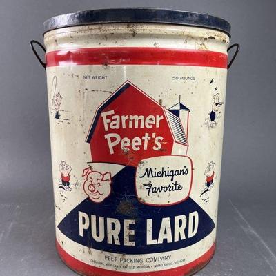 Lot 258 | Vintage Farmer Peet's Pure Lard Can