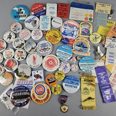 Lot 113 | Vintage Michigan & Detroit Event Pinbacks & More!