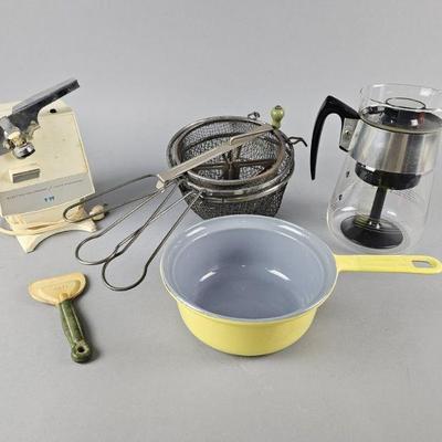Lot 44 | Vintage Corning Percolator & Kitchen Ware Lot