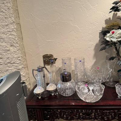 Assorted Crystal and antiques Glass