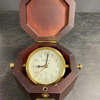 Sale Photo Thumbnail #271: Brass Clock in wood case