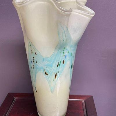 Sale Photo Thumbnail #58: Folded Art Glass Vase