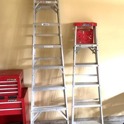 8-ft and 6-ft aluminum step ladders