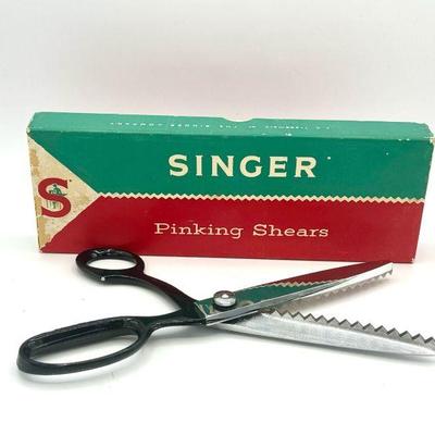 Vintage Singer Pinking Shears Scissors C 819 Original Box 9