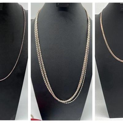 (3) Classic Sterling Silver Necklaces
