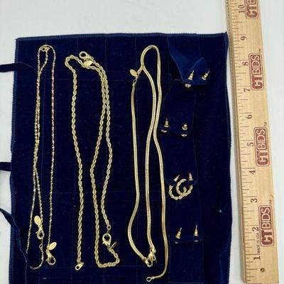 American Showcase Gold Color Necklaces & Earrings In Satchel
