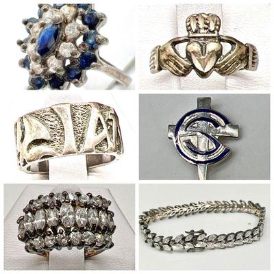 (6) Sterling Silver Jewelry Pieces incl. Rings
