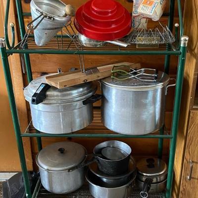 Canning supplies and boxes of jars