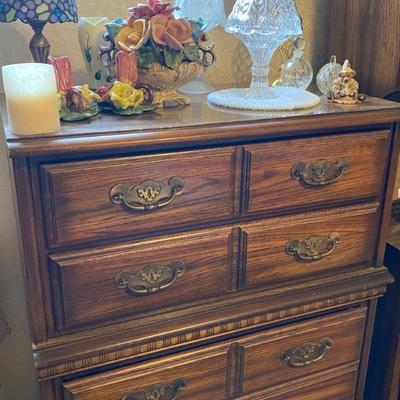 Dresser set with two smaller with hutch and mirror and one tall.  