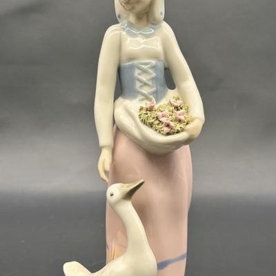 Torralba Porcelain Girl w/ Duck Figurine, Spain