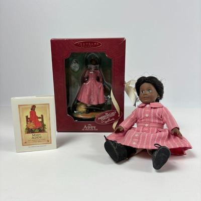 An American Girl Doll 1864 Addy Doll, Book & Hallmark Keepsake Ornament