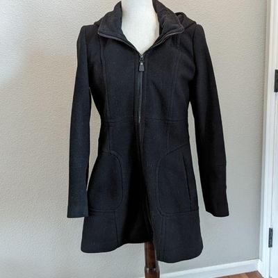 Kristen Blake Women's Size 8 Black Wool Hooded Coat 