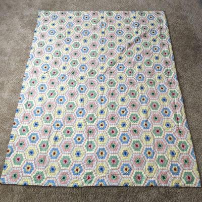 Handmade Large Quilt w/ Sewing Motif 86