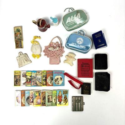 Lot of Vintage Small Doll Books and Accessories