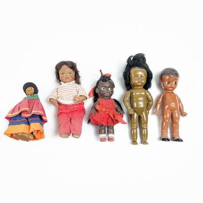 Variety of Small Black Vintage Dolls