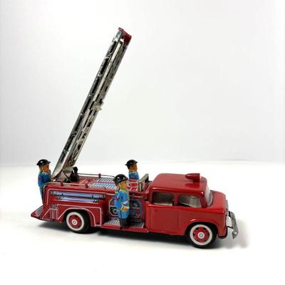 Vintage Friction Tin Toy Fire Truck