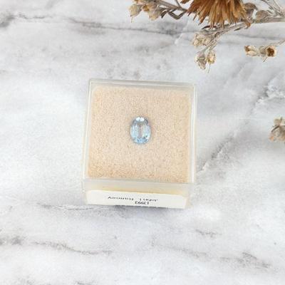 One Oval 7x5mm Extra Color Aquamarine 0.70ct by John L. Ramsey - New in Box