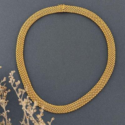 14K Yellow Gold Woven Necklace