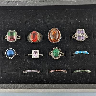Lot of 11 Sterling Silver Rings