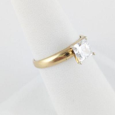 10K Yellow Gold & Simulated Diamond Ring