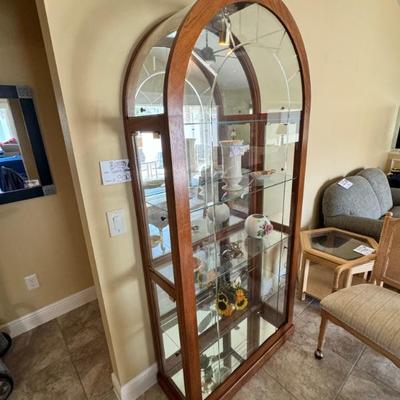 Domed glass top curio cabinet $300 