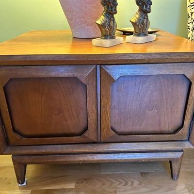 Mid-century modern credenza & 2 matching side tables