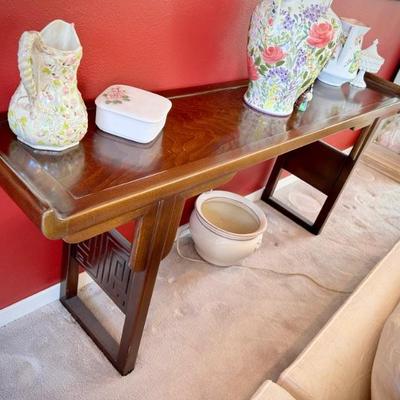 Vintage Asian wood sofa/entry table