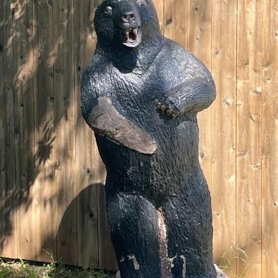 Large Solid Concrete Bear Statue -