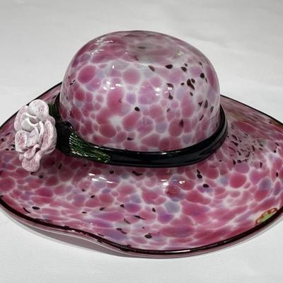 Pink Art Glass Hat