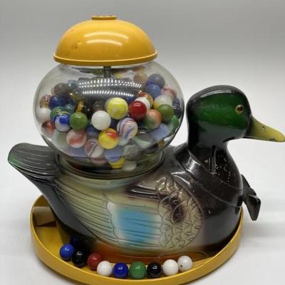 Metal Duck Gum Ball Dispenser Filled w/ Marbles