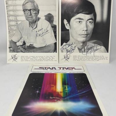 Star Trek Photos: Signed by: Geo. Takai (Sulu) Robert Wise (Director)