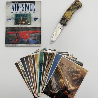 Collectorâ€™s Showcase Eagle Has Landed Pocketknife & Space Postcards
