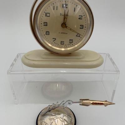 USSR Commemorative Gagarin Clock & Paperweight