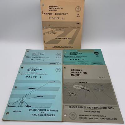 AIRMAN'S INFORMATION MANUAL - 4 Parts For Pilots - 1960s/early 1970s