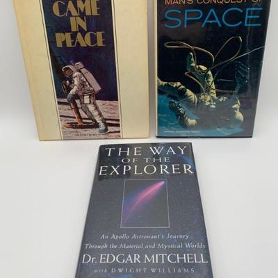 Space Exploration Book Trio - Astronaut Signed: Ed Mitchell