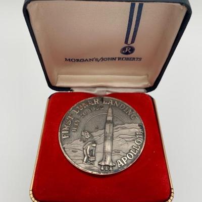 Vintage John Roberts Silver Apollo 11 Landing Coin - 1969