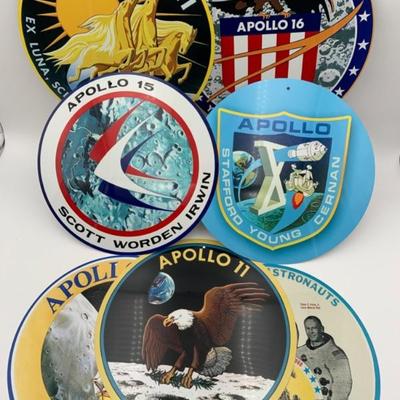 7 Apollo Mission Logo Signs - Aluminum - Unused