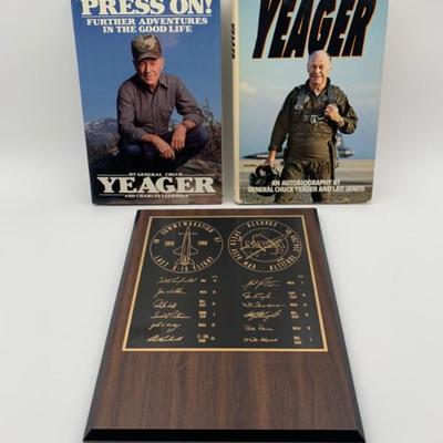 Speed Record Plaque & 2 Chuck Yeager Books