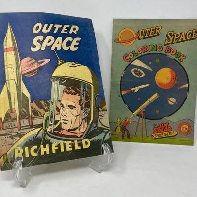 Outer Space Coloring Book/Arco Space Comic Book - Richfield Oil - Rare
