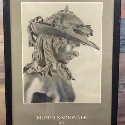 Tall Framed Italian poster Donatello exhibition 