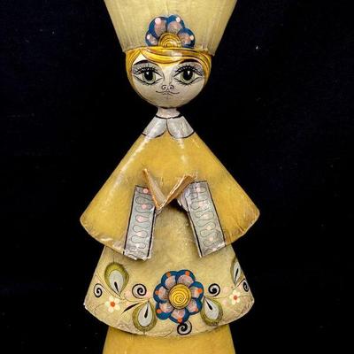 DILA139 Vintage Ser Mel Sermal Paper Mache Candle Holder	Mexican folk art, signed, hand made paper mache doll. Stands approximately 15...