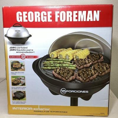 MAGR129 George Foreman Outdoor Indoor Grill	Electric grill for table top or place on stand. Grill plate measures 17.5 inches. Looks to be...