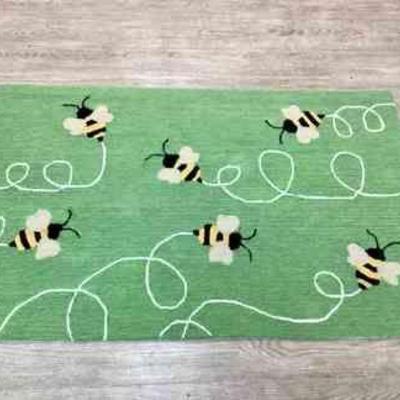 DILA100 Liora Manne, Busy Bee, Floor Covering	New, large mat, accent rug by colorful, creative rug designer, Liora Manne. Rug is hand...