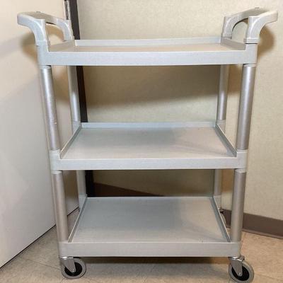 DILA103 Cambo Brand Rolling Utility Cart	Open design, three shelves, on wheels, very smooth rolling, sturdy, cart. Each shelf measures...