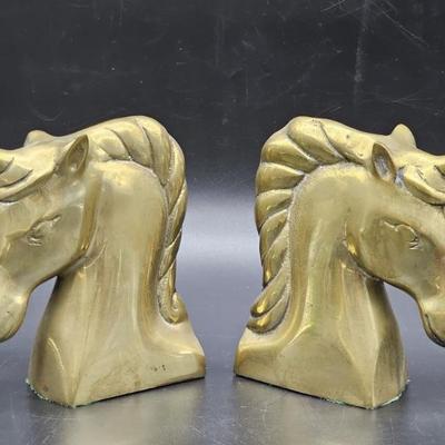 Pair Mid Century Brass Unicorns- Decor / Bookends
