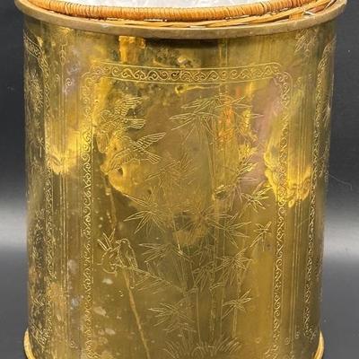 Gilded Brass Trash Can